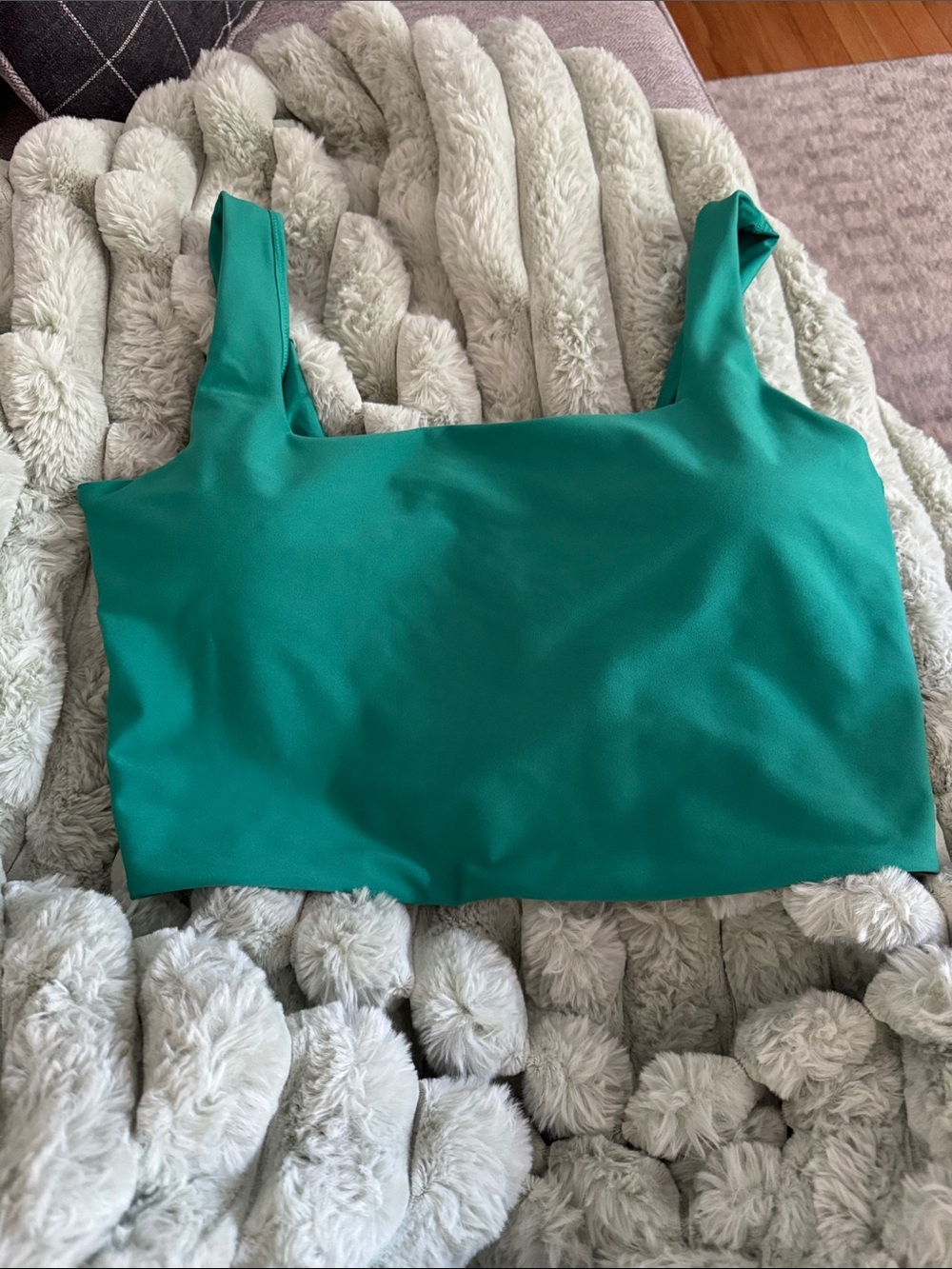 Square-Neck Sports Bra Top - Green